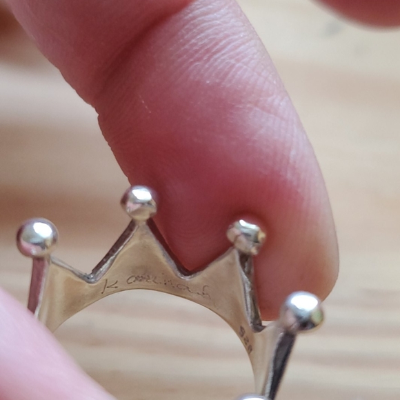 Sterling silver 925 queen's crown ring. Size 7. - Picture 7 of 8